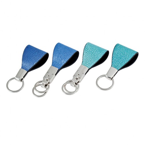 Key rings in leather and chrome metal | Giobagnara