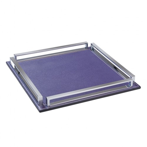 Tray in wood covered in leather - MADISON | Giobagnara