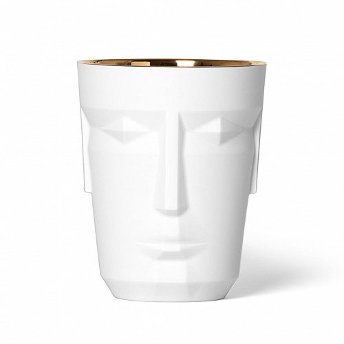 Tumbler glass in finest porcelain and  precious metal - Thumbler Satin Gold Prometheus | Giobagnara Il Prato Venezia