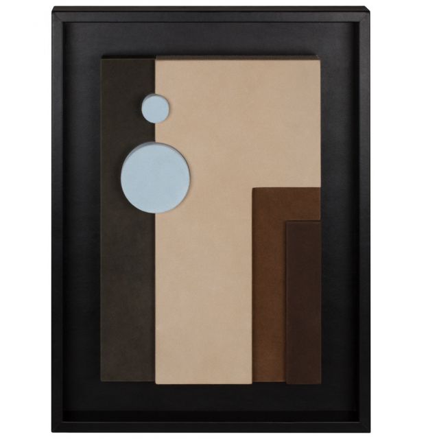 Wall sculpture in suede leather with nappa frame - Frame 3 Tabou | Giobagnara Il Prato Venezia