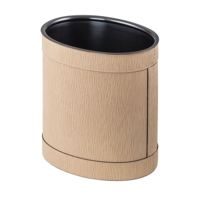 Leather oval wastepaper bin - Crosby | Giobagnara Il Prato Venezia