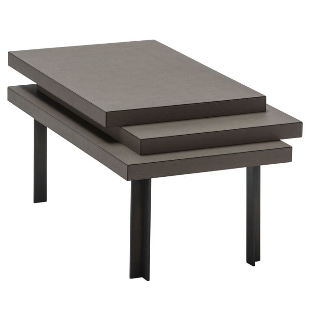 Cascade side table in leather - One | GioBagnara Venezia