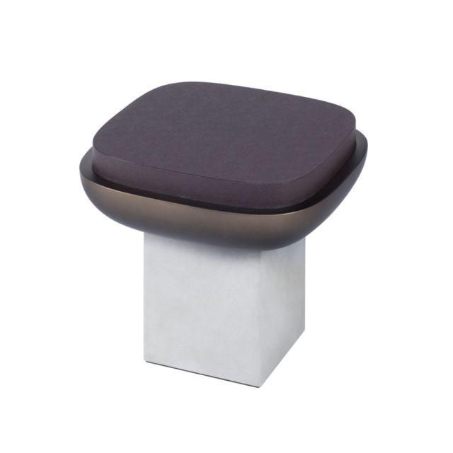 Square stool in leather - Olympia | GioBagnara Venezia