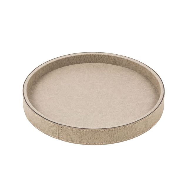 Round valet tray in leather - Polo | GioBagnara Venezia