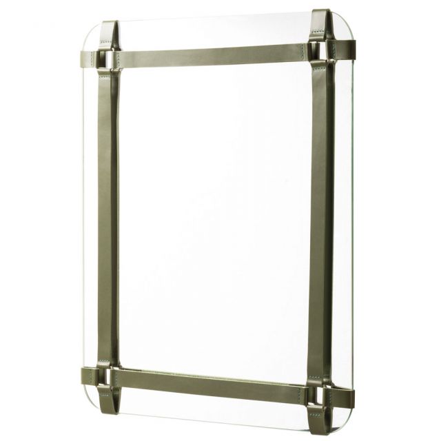 Mirror with saddle leather frame - Pegaso | GioBagnara Venezia