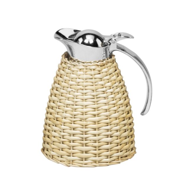 Thermal carafe in chrome finish with rattan coating - MONCEAU | Giobagnara