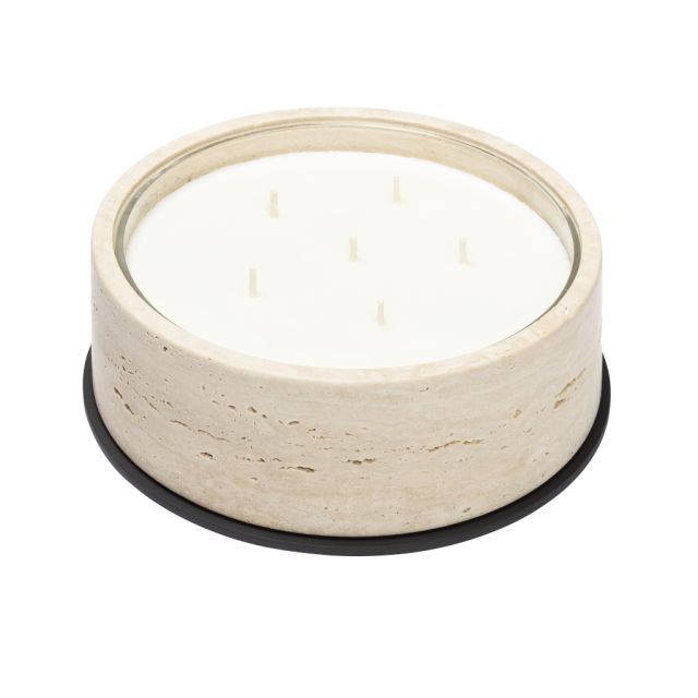 MARBLE CANDLE HOLDER LOW LARGE - POSITANO