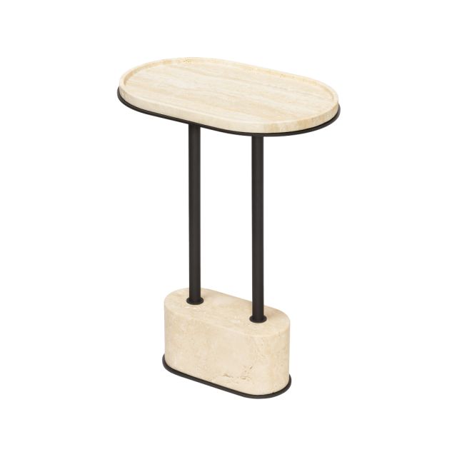 MARBLE OVAL SIDE TABLE - SORRENTO