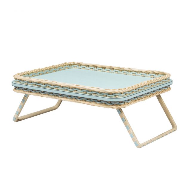 LEATHER & RATTAN BED TRAY - REMIS