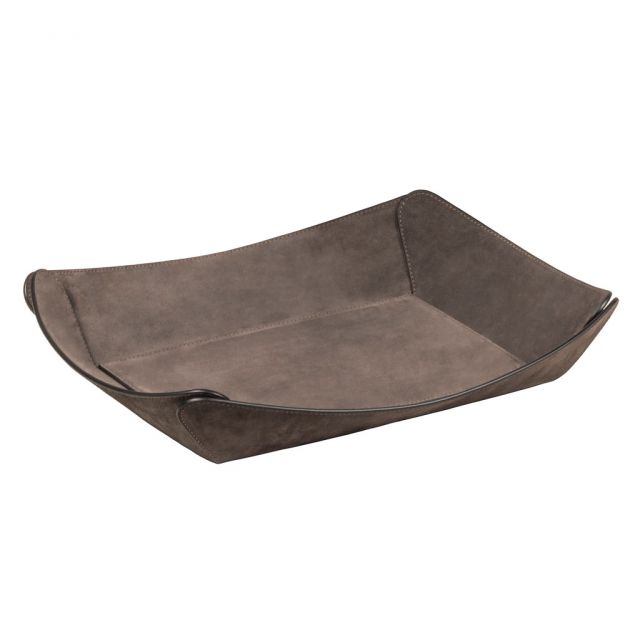 Rectangular bowl entirely covered in leather - SAFRAN | Giobagnara