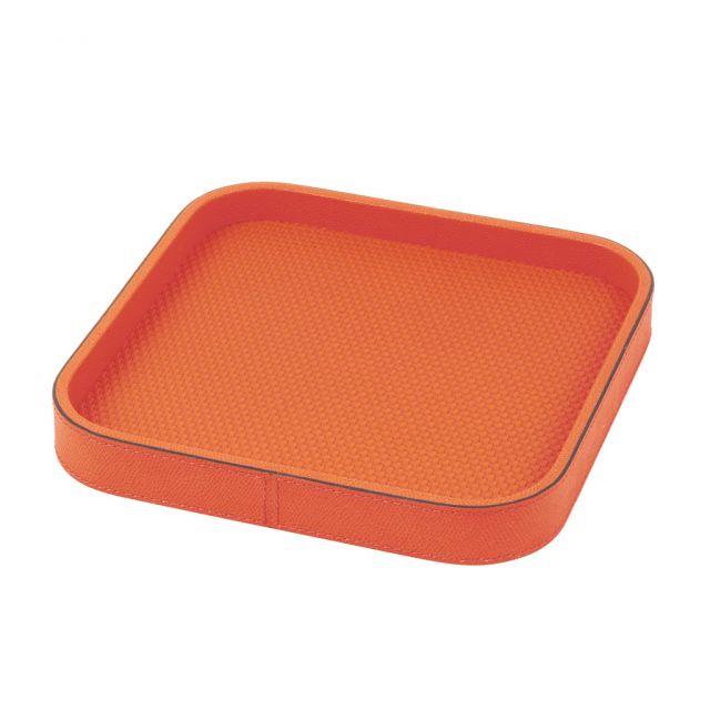 Square valet tray in leather - Polo | GioBagnara Venezia