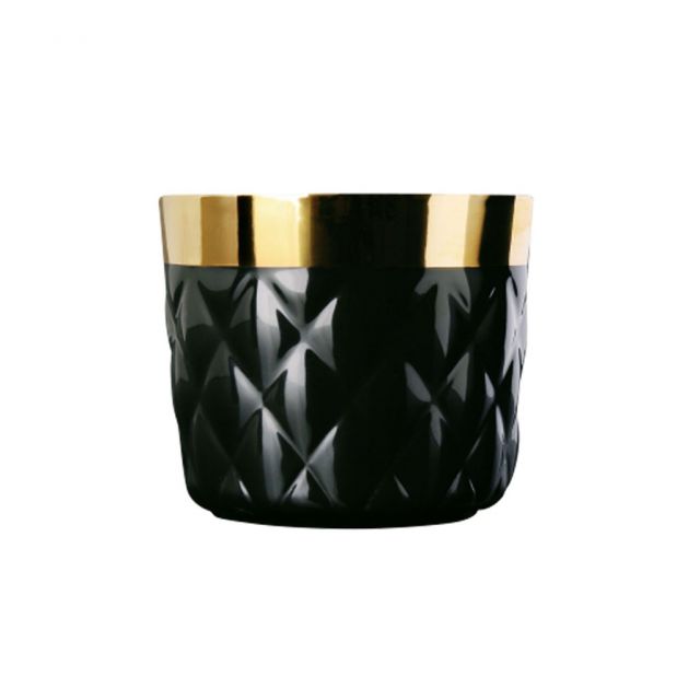 Champagne glasses in fine porcelain and precious metal - Champagne Goblets Cushion Black | Giobagnara Il Prato Venezia