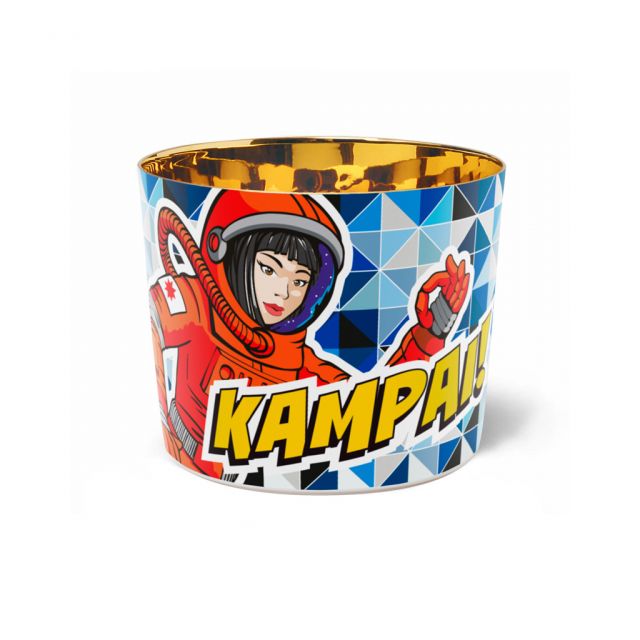 Champagne cup in porcelain and precious metal - Capitain Coral | GioBagnara Venezia