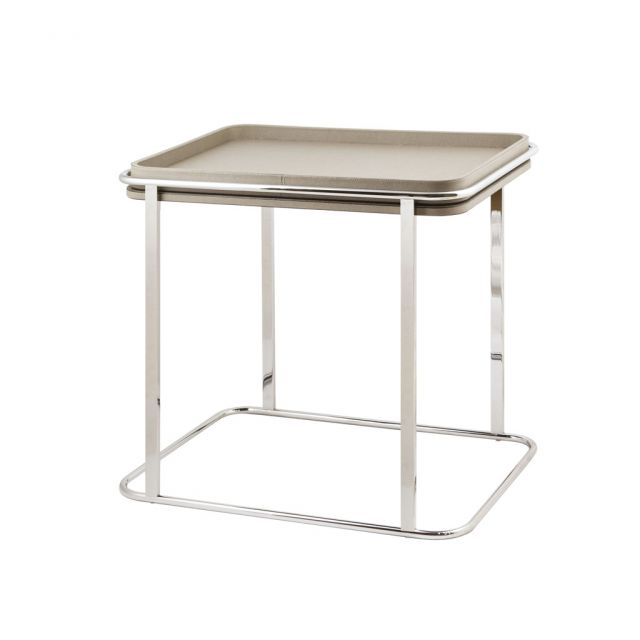 Rectangular table in wood covered in calf leather - GIULIO | Giobagnara