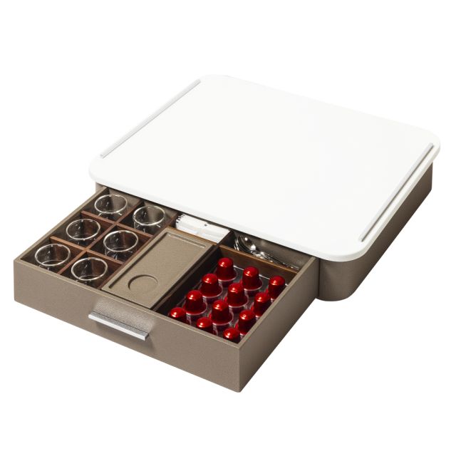 CORIAN COFFEE & TEA DRAWER ORGANIZER  + CUPS FOR CLASSIC CAPSULES - SAINT GERMAIN DELUXE