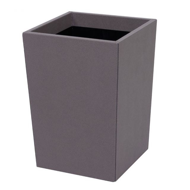 Wastepaper bin with wooden frame covered in leather - JO | Giobagnara