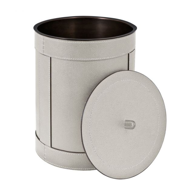 Wastepaper bin made in leather - BRUS | Giobagnara