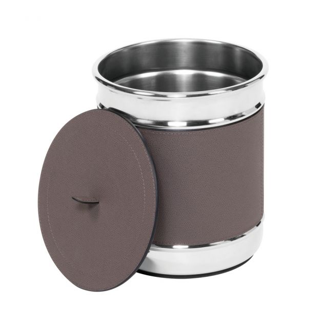 Bathroom bin covered in leather - RAF | Giobagnara