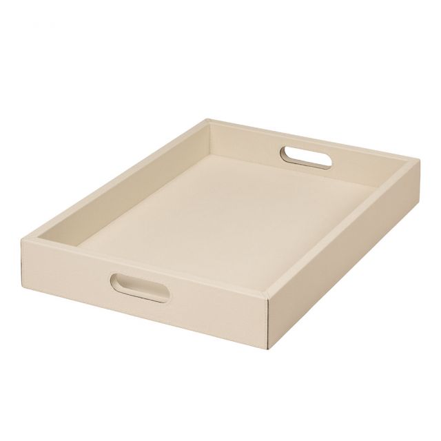 Tray with wooden frame covered in leather - SHINE | Giobagnara