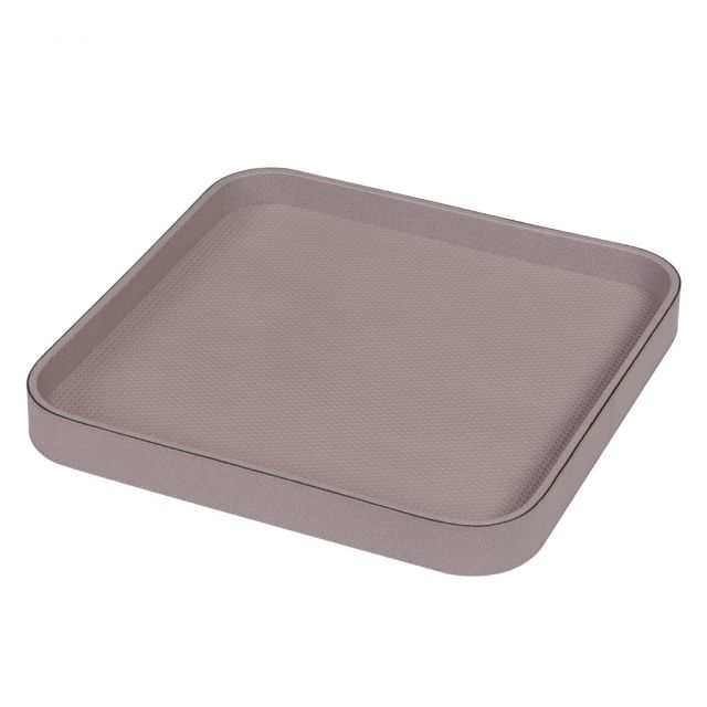 Square tray wooden frame covered in leather - POLO | Giobagnara