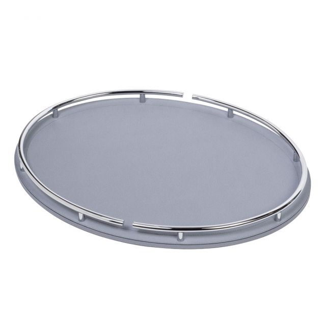 Oval tray in wood completely covered in leather - CIRCUS | Giobagnara