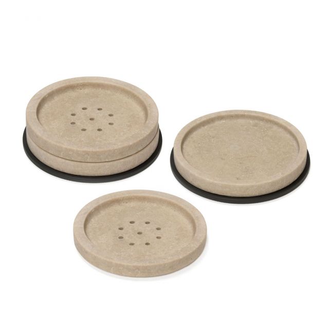 Travertine Marble Soap Bowl - Positano | Giobagnara