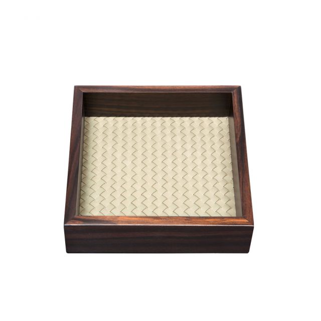 Handwoven square valet tray - Febe Ebony | Giobagnara
