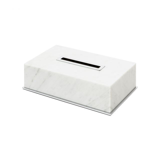 Marble rectangular tissue holder - Positano Arabescato | Giobagnara Venezia