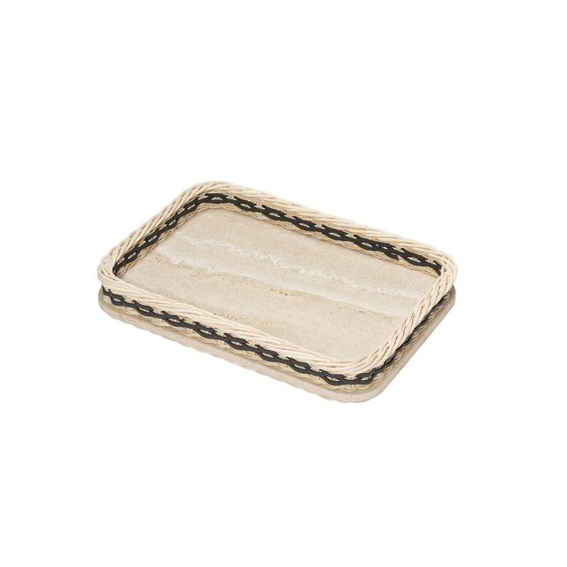 Travertine square tray - Orsay | Giobagnara