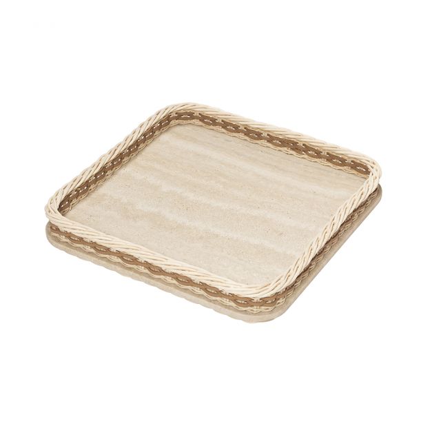 Travertine square tray - Orsay | Giobagnara