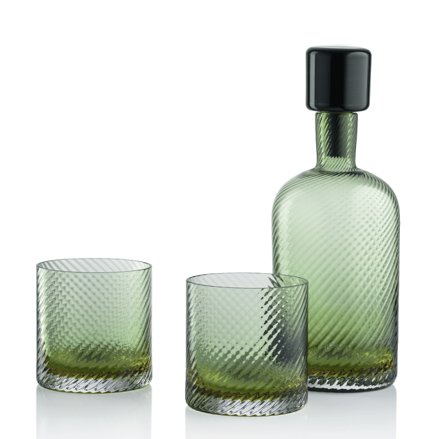BOREALIS SET BOTTLE + 2 TUMBLERS - MURANO GLASS