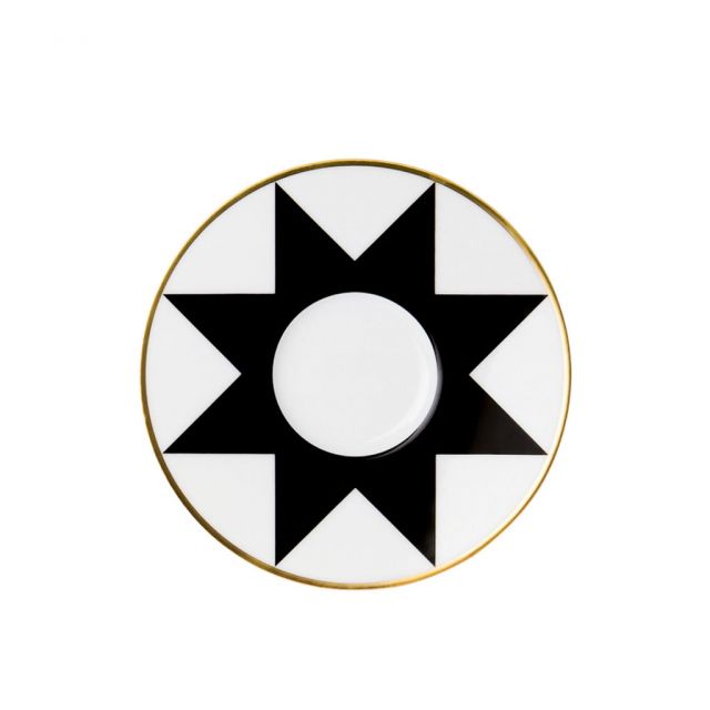 Espresso saucer in wafer-thin porcelain and  finest precious metal | Giobagnara Il Prato Venezia