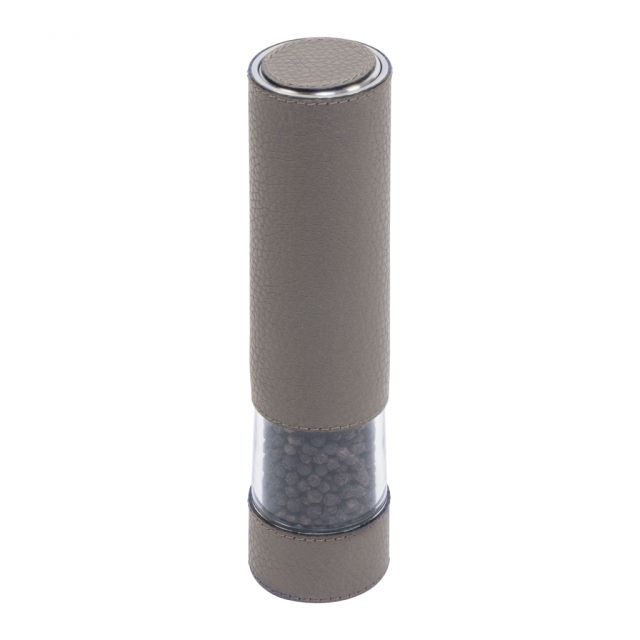 Papper electric mill with stainless steel frame covered in leather - OTELLO | Giobagnara