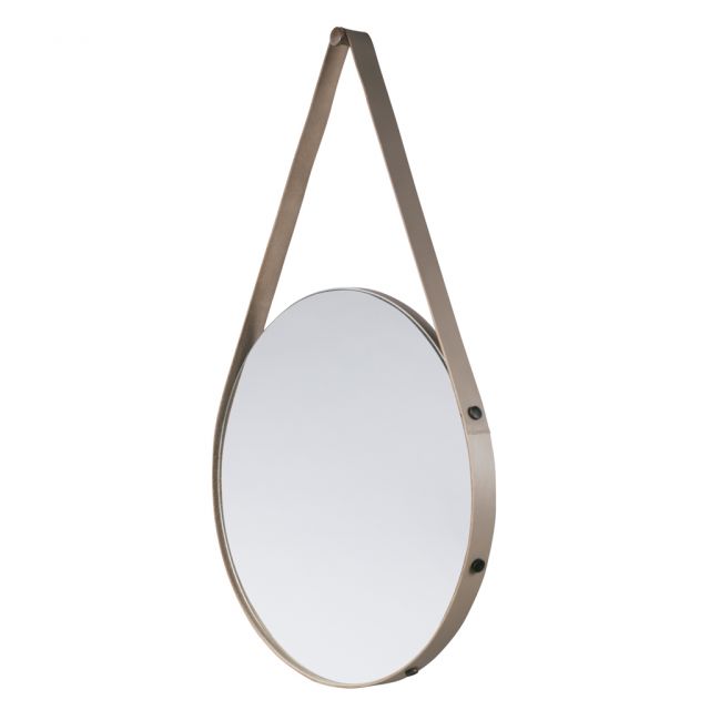 Saddle leather mirror  | Giobagnara